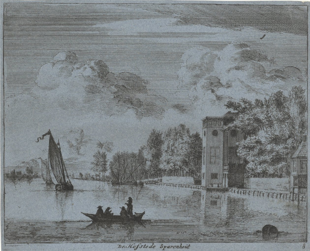 哈勒姆的斯帕仁豪特庄园景观
De Hofstede Sparenhout（物品上的标题）
哈勒姆周边风景（系列标题）
Gesigten buijten Haarlem, Done by.J.V.V.（物品上的系列名称） 作者 扬·文森茨。范德文