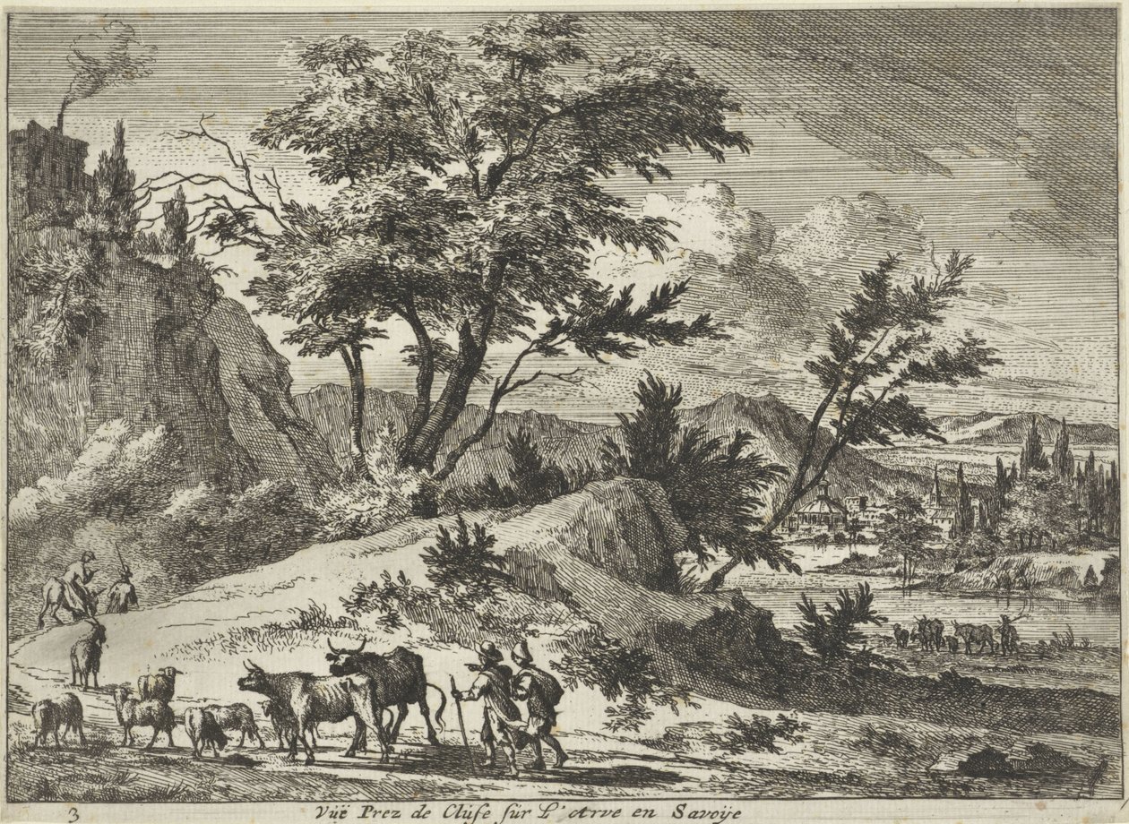 萨瓦省阿尔弗河畔克吕塞附近的道路景观
Vue Prez de Cluse sur L´Arve en Savoie（物体上的标题）
萨瓦的面孔（系列标题） 作者 扬·文森茨。范德文