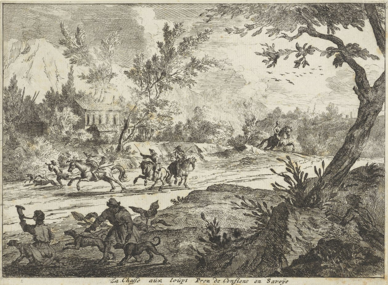 萨瓦省康弗朗斯附近的猎狼活动
La Chasse aux Loups Prez de Conflans en Savoie（物体上的标题）
萨瓦的面孔（系列标题） 作者 扬·文森茨。范德文