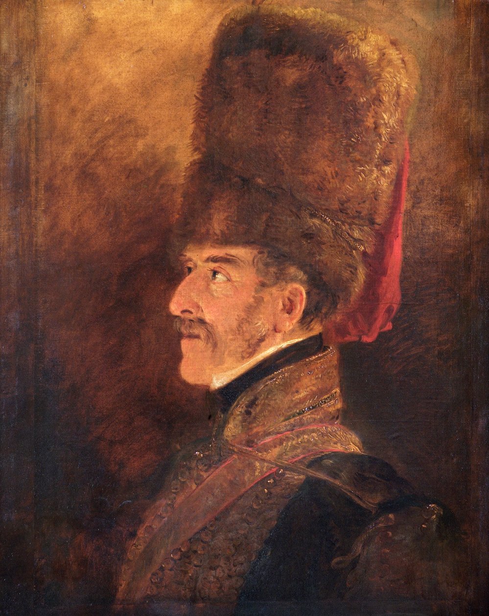 英国士兵亨利-威廉-佩吉特元帅，安格尔西第一侯爵夫人的画像，1821年。    作者 简·威廉·皮涅曼