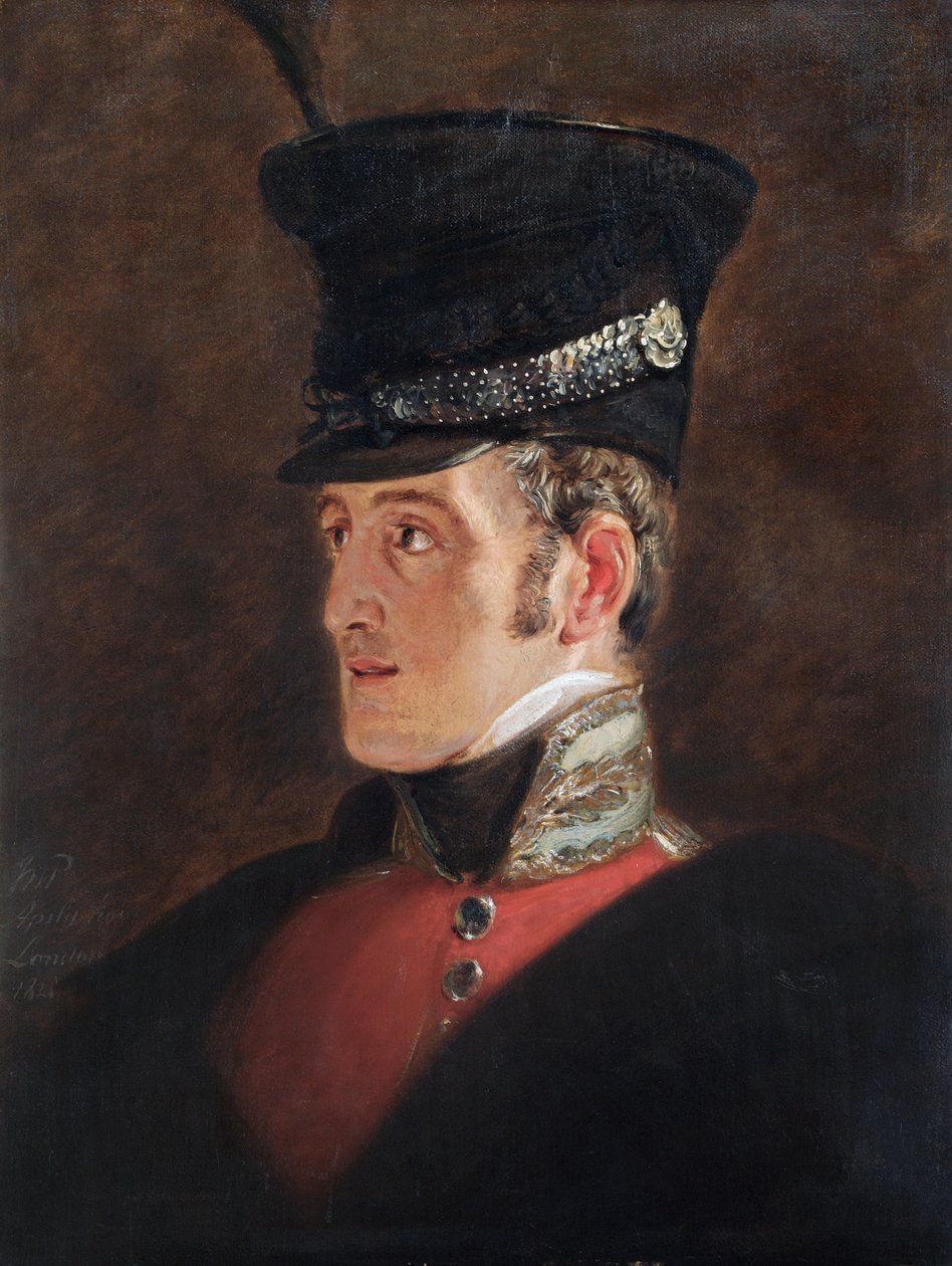 英国士兵约翰-科尔伯恩爵士元帅的肖像，1821年。   作者 简·威廉·皮涅曼