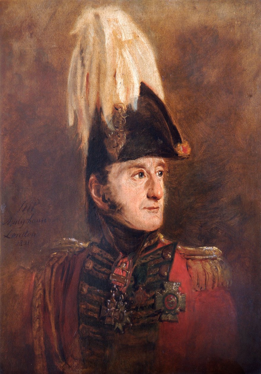 英国士兵爱德华-萨默塞特将军的画像，1821年 作者 简·威廉·皮涅曼