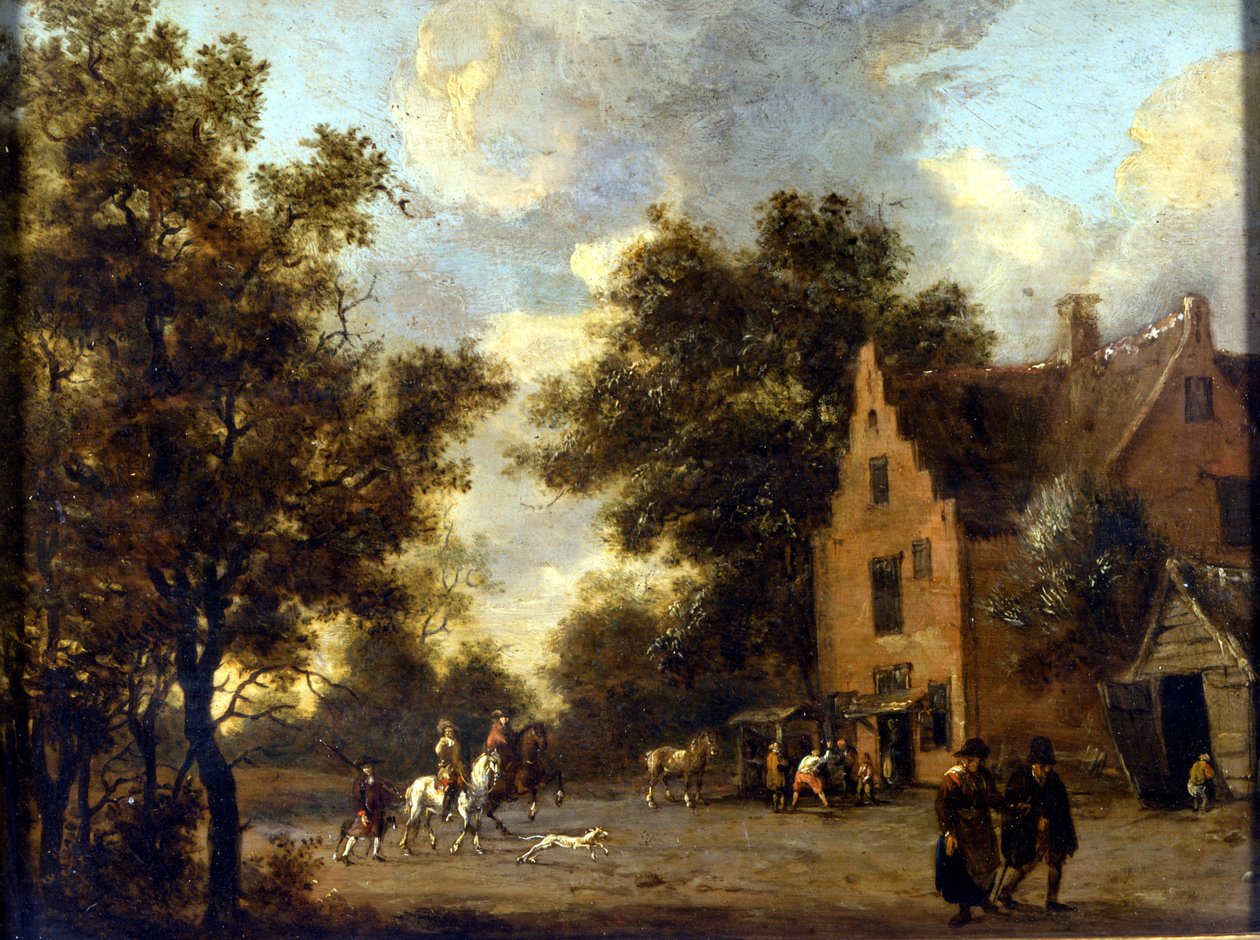 费朗元帅的景观和工作室。 Jan Wynants (1630 - 1684) 的绘画。 米兰, Museo del Castello 作者 扬·维纳茨