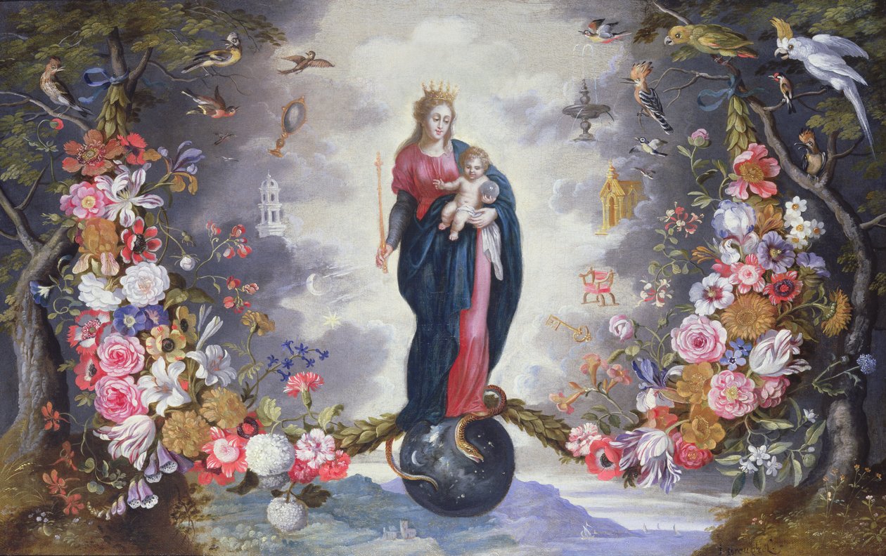 圣母子女被花环包围 作者 扬和巴伦（Hanrik van Brueghel）