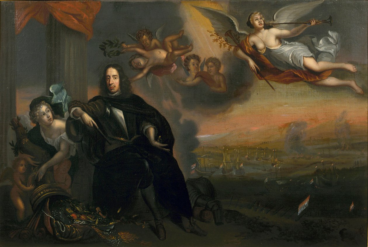 Cornelis de Witt（1623-1672）作为1667年查塔姆胜利的煽动者的寓言 作者 简·德·班