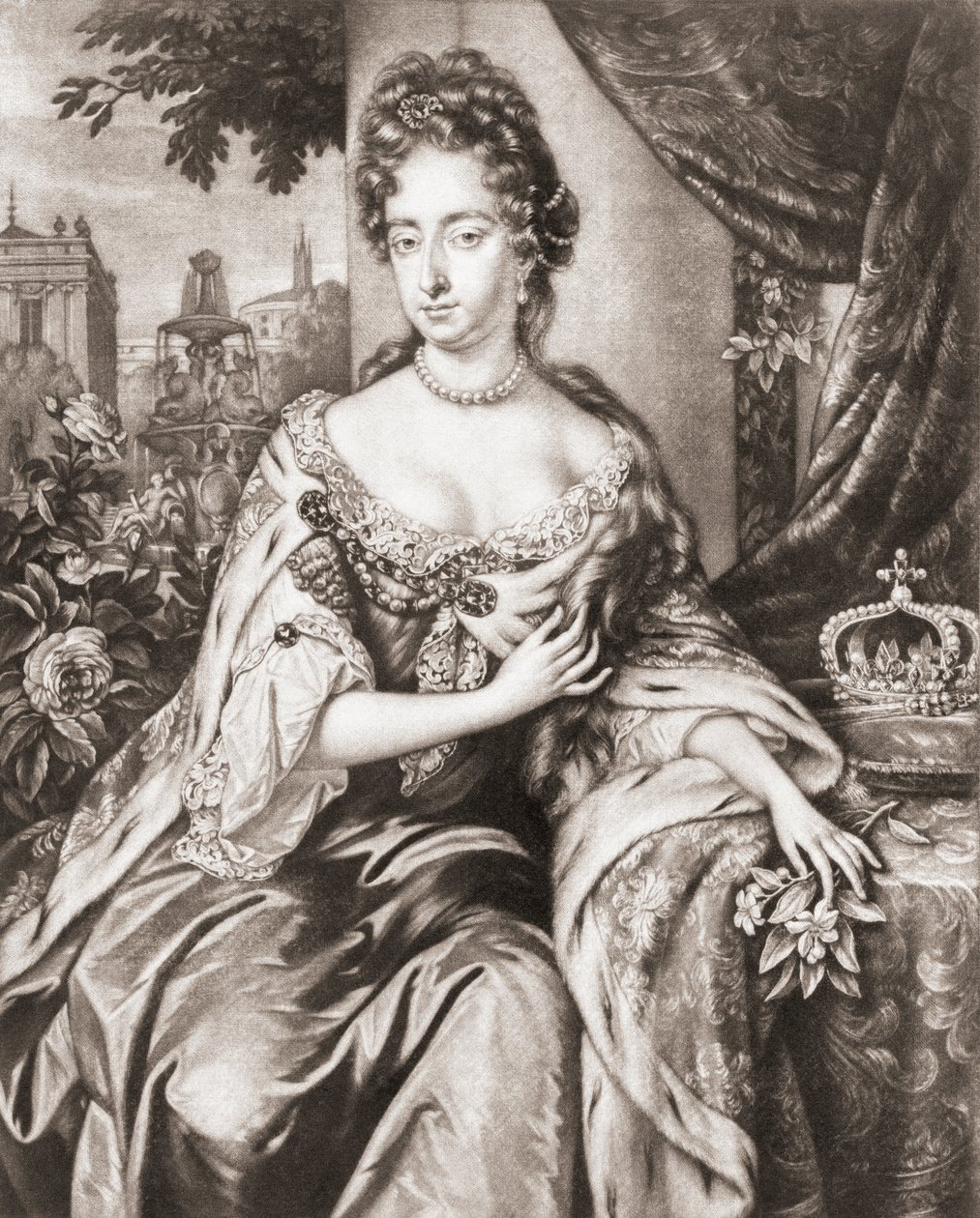 英格兰、苏格兰和爱尔兰的玛丽二世女王。 作者 Jan or Verkolye (after) Verkolje