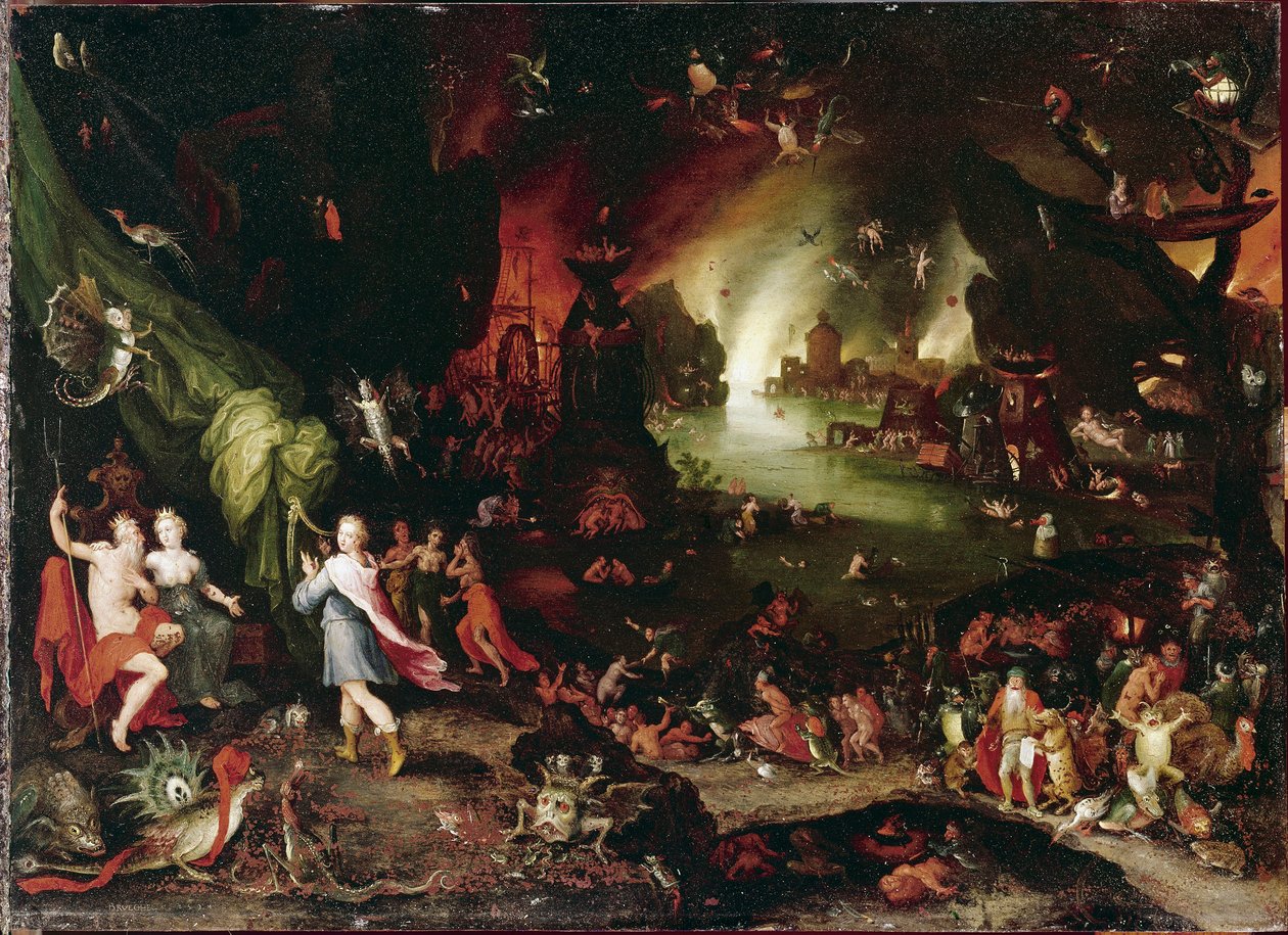 黑道中的奥菲斯 Jan Brueghel Le Vieux 的绘画将 Brueghel de Velours（Brueghel 或 Brueghel 作者 简·布鲁格尔·扬