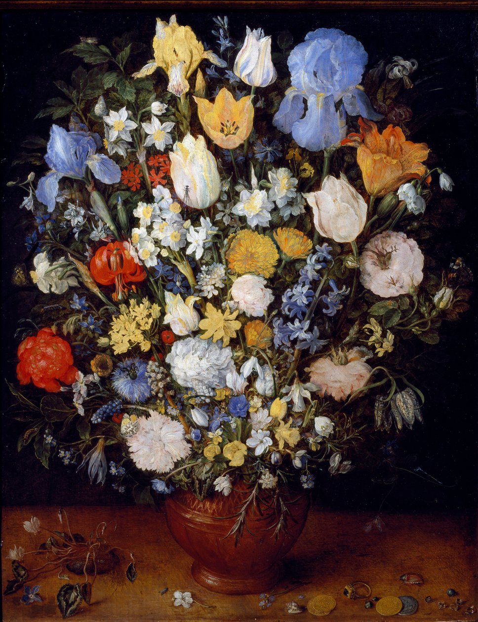 小花束由 Jan Brueghel the Elder 绘画，称为天鹅绒的 Bruegel（Bruegel 或 Brueghel 作者 简·布鲁格尔·扬