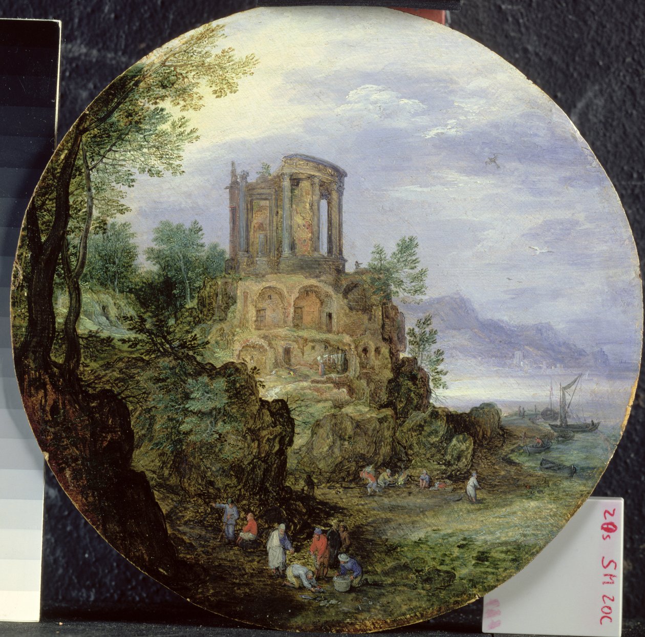 南海岸景观与维斯塔神庙在蒂沃利，1595年 作者 简·布鲁格尔·扬