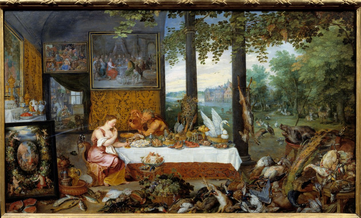 那味道。 Jan I Brueghel Dit De Velours (1568-1625) Ec. 绘画的五种感官的寓言。 火焰 作者 简·布鲁格尔·扬