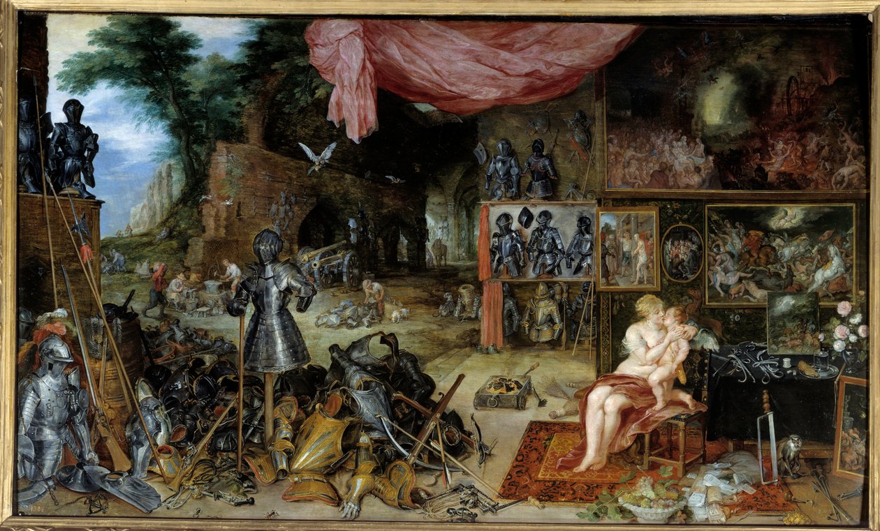 触摸他五种感官的寓言 画家：Jan I Brueghel Dit De Velours（1568-1625） Ec.火焰 作者 简·布鲁格尔·扬