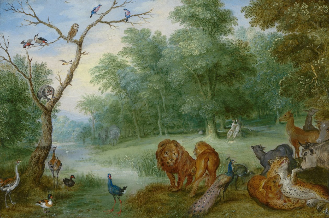 人类堕落的天堂，c.1630（面板上的铜油） 作者 扬·布鲁格（Jan Brueghel）