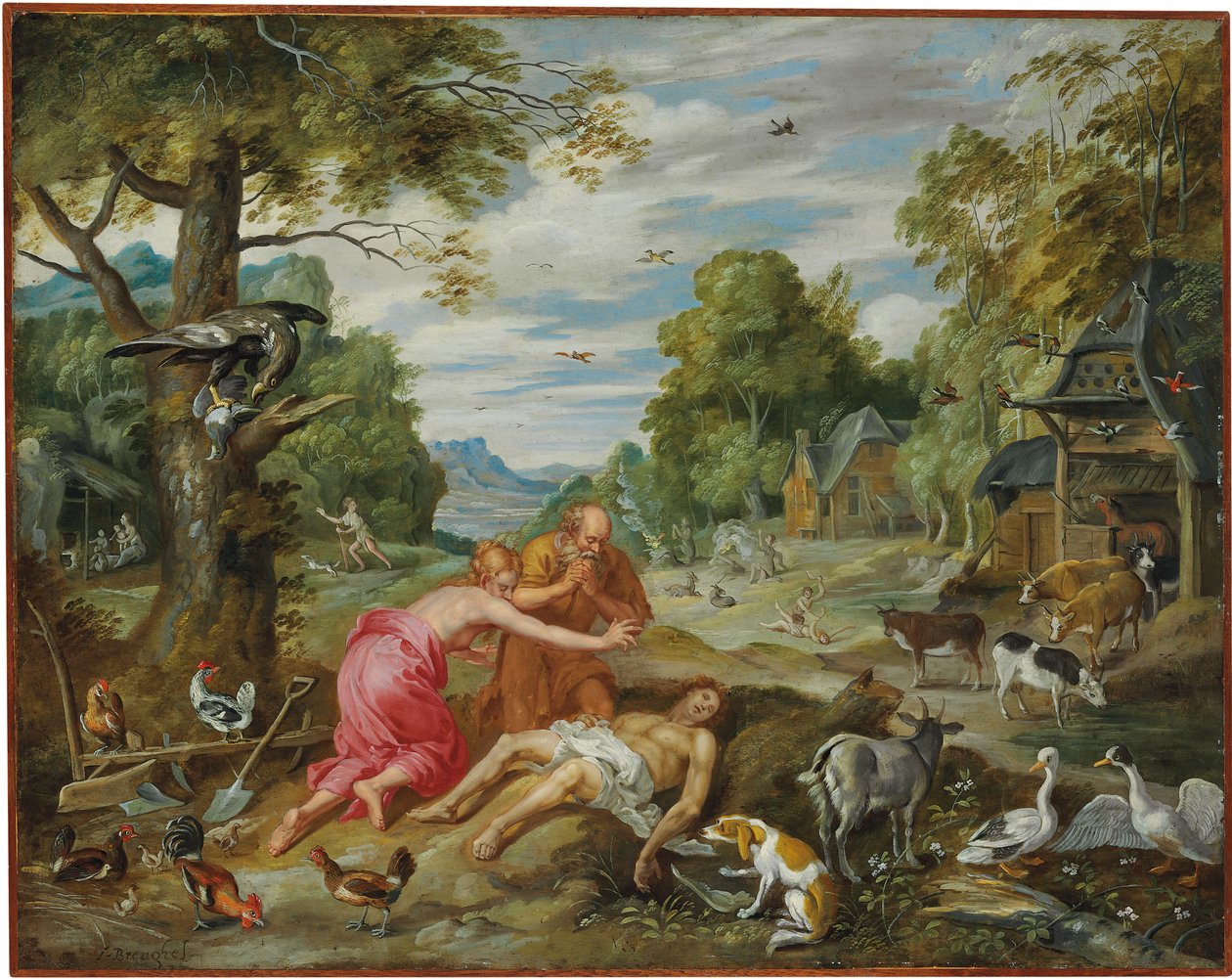 亚当与夏娃的故事中的亚伯之死 作者 扬·布鲁格（Jan Brueghel）