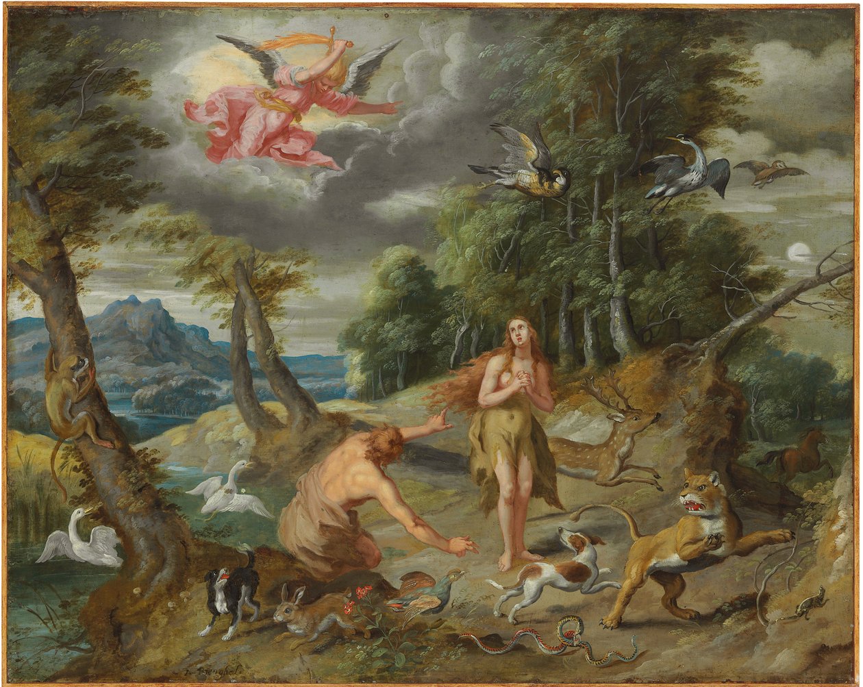 从亚当夏娃的故事中被逐出天堂 作者 扬·布鲁格（Jan Brueghel）