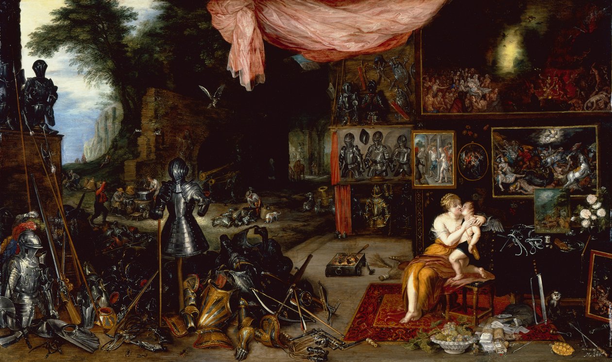 五种感官，触摸（油画板）。 作者 扬·布鲁格（Jan the Younger Brueghel）