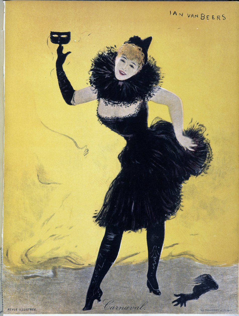 狂欢节，"Revue illustrée "的封面，作者是Jan Vanbeers，有日期。19世纪 作者 扬·范·比尔斯