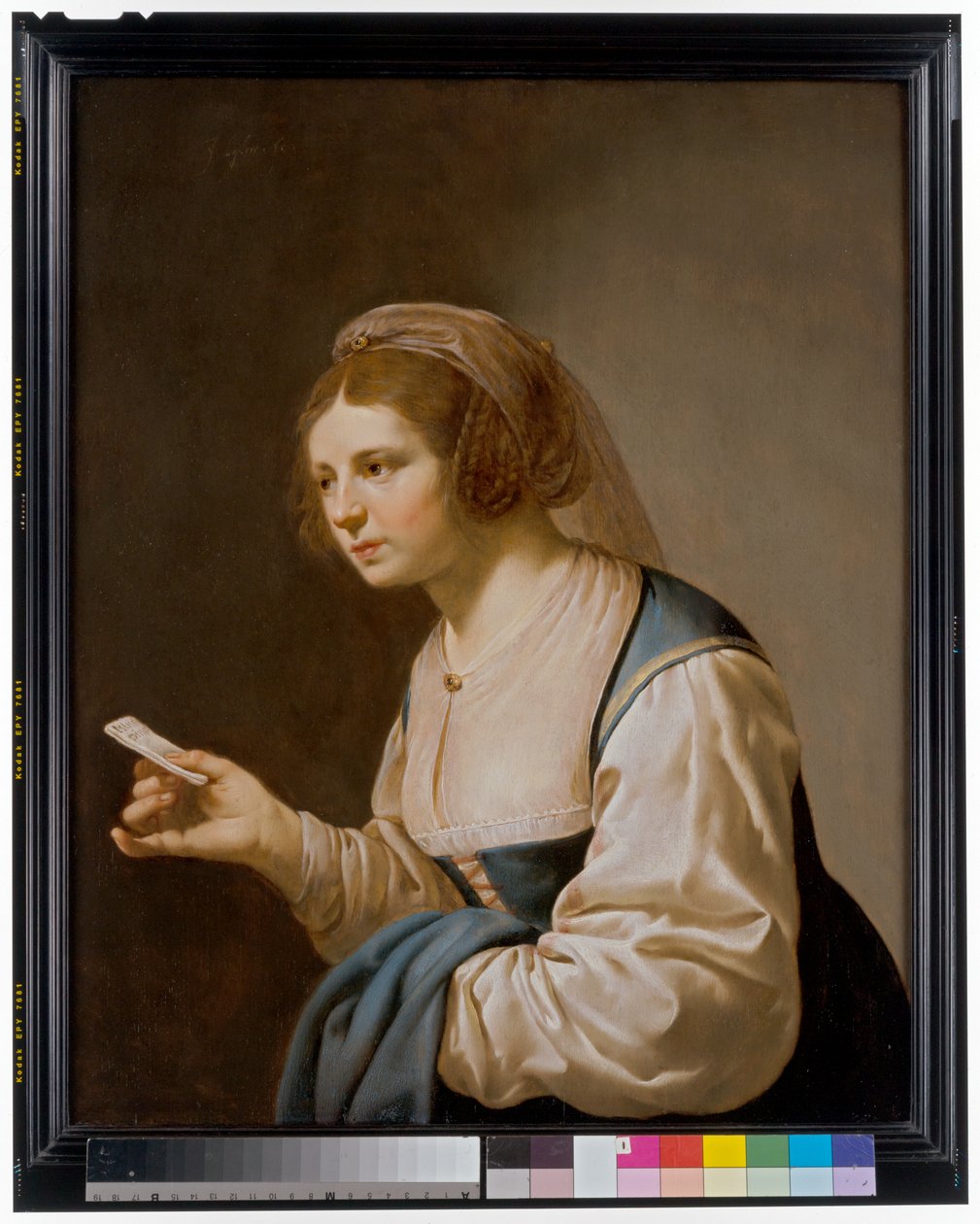 一个年轻的女孩拿着一封信 作者 Jan van Bijlert或Bylert