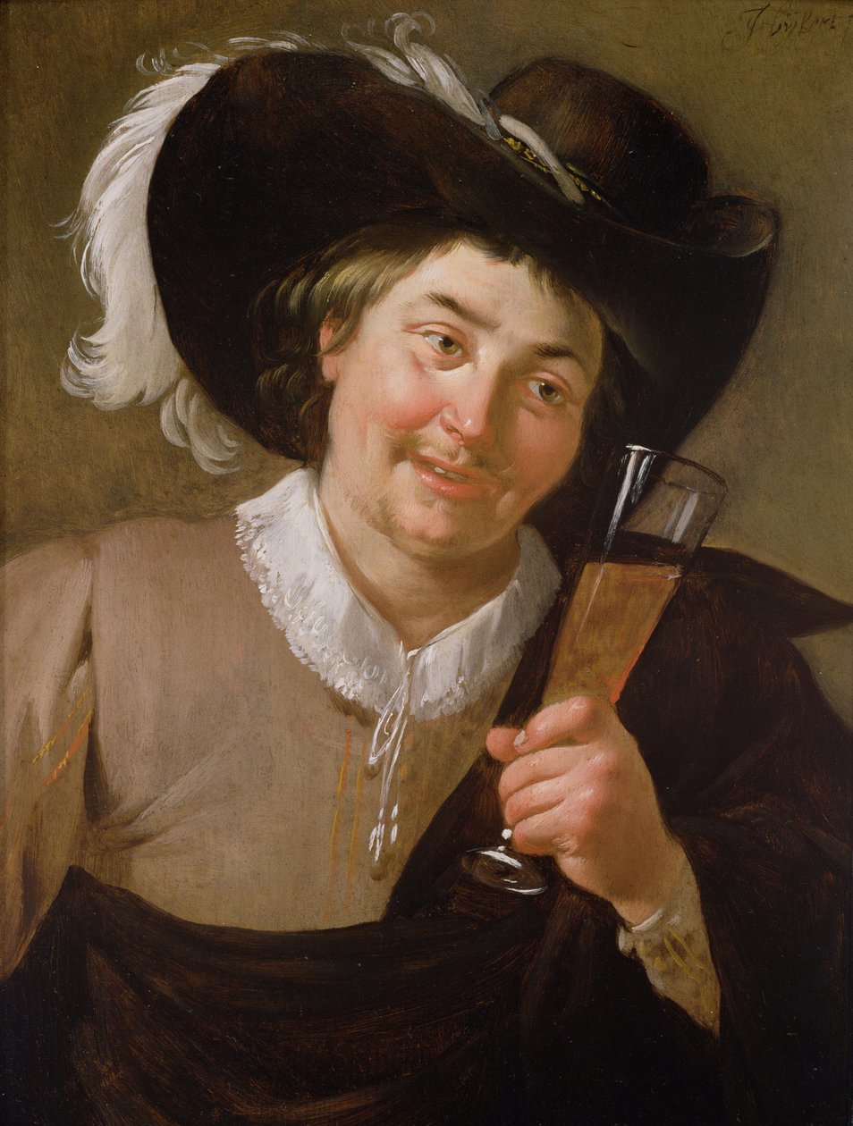 拿着酒杯的一个人的画象 作者 Jan van Bijlert或Bylert