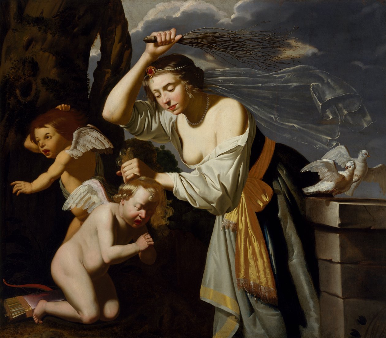 金星惩教丘比特，1628年 作者 Jan van Bijlert或Bylert
