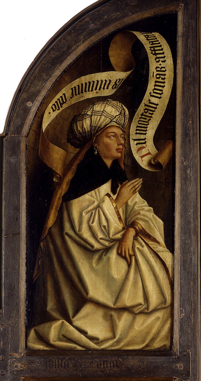 根特祭坛画。神秘羔羊的崇拜：Erythraean Sibyl, 1432. 作者 扬·范·埃克