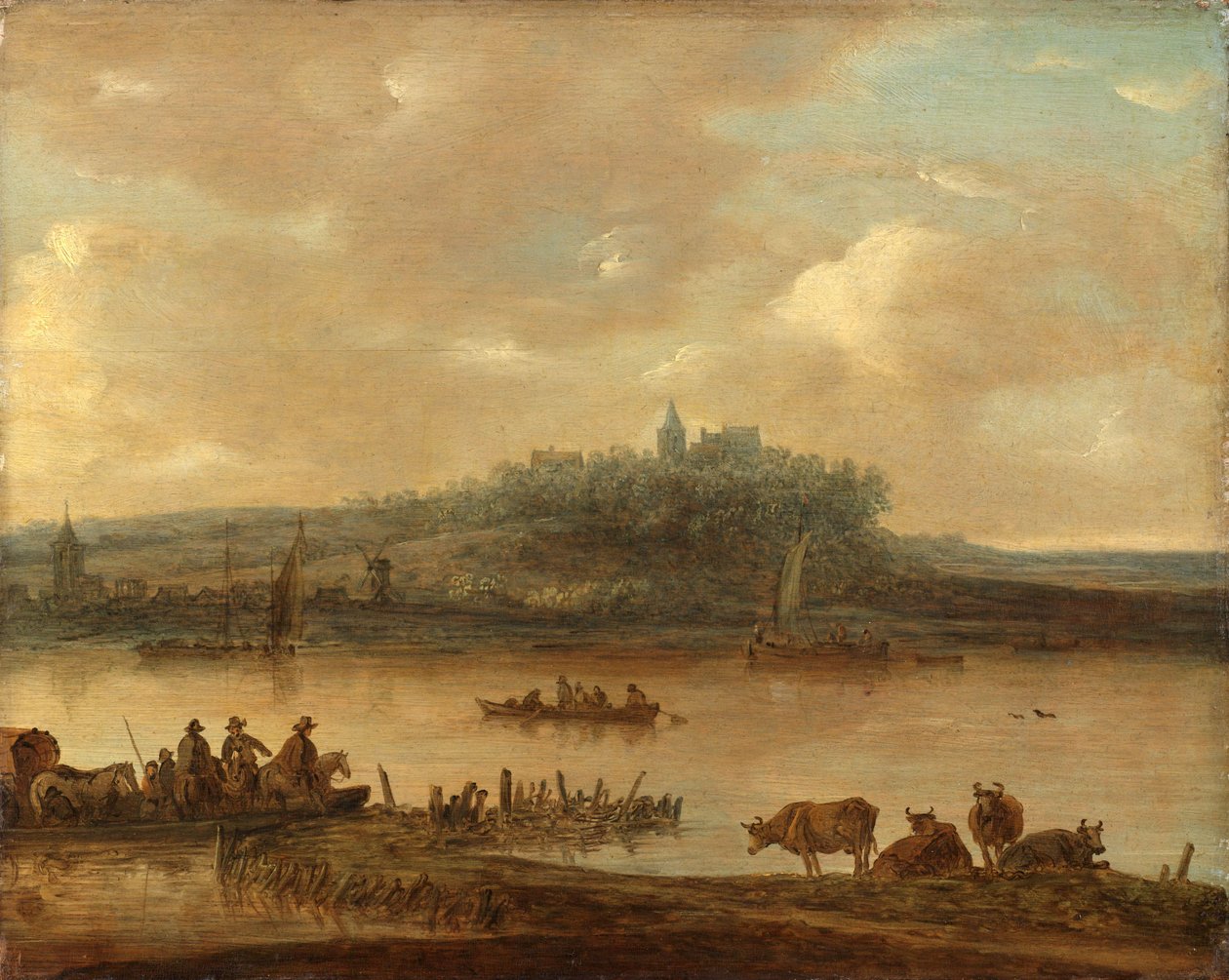 莱茵河和埃尔特贝格的景色 作者 Jan van Goyen（男）