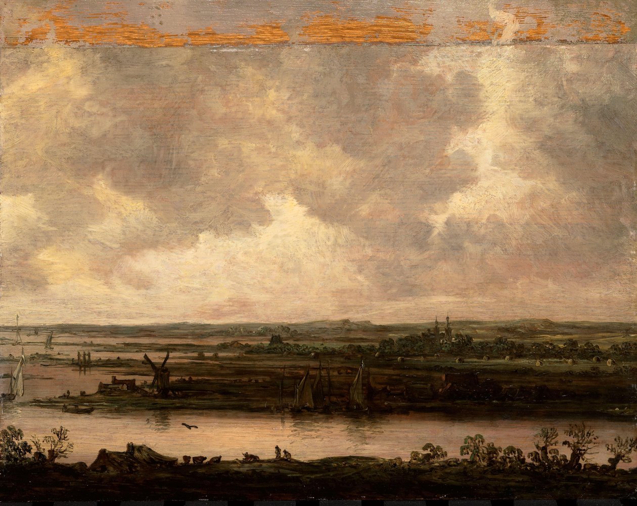 斯帕恩河（Spaarne）和哈勒米尔河（Haarlemmermeer）全景 作者 扬·范·戈恩