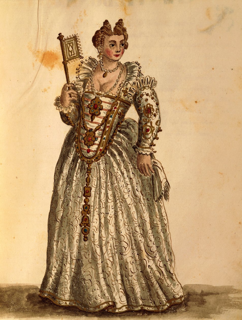 穿着晚礼服的绅士，由Jan van Grevenbroeck或Giovanni Grevembroch（1731-1807）创作，Gli Abiti de Veneziani，来自服装图鉴，水彩。 作者 扬·范·格雷文布罗克