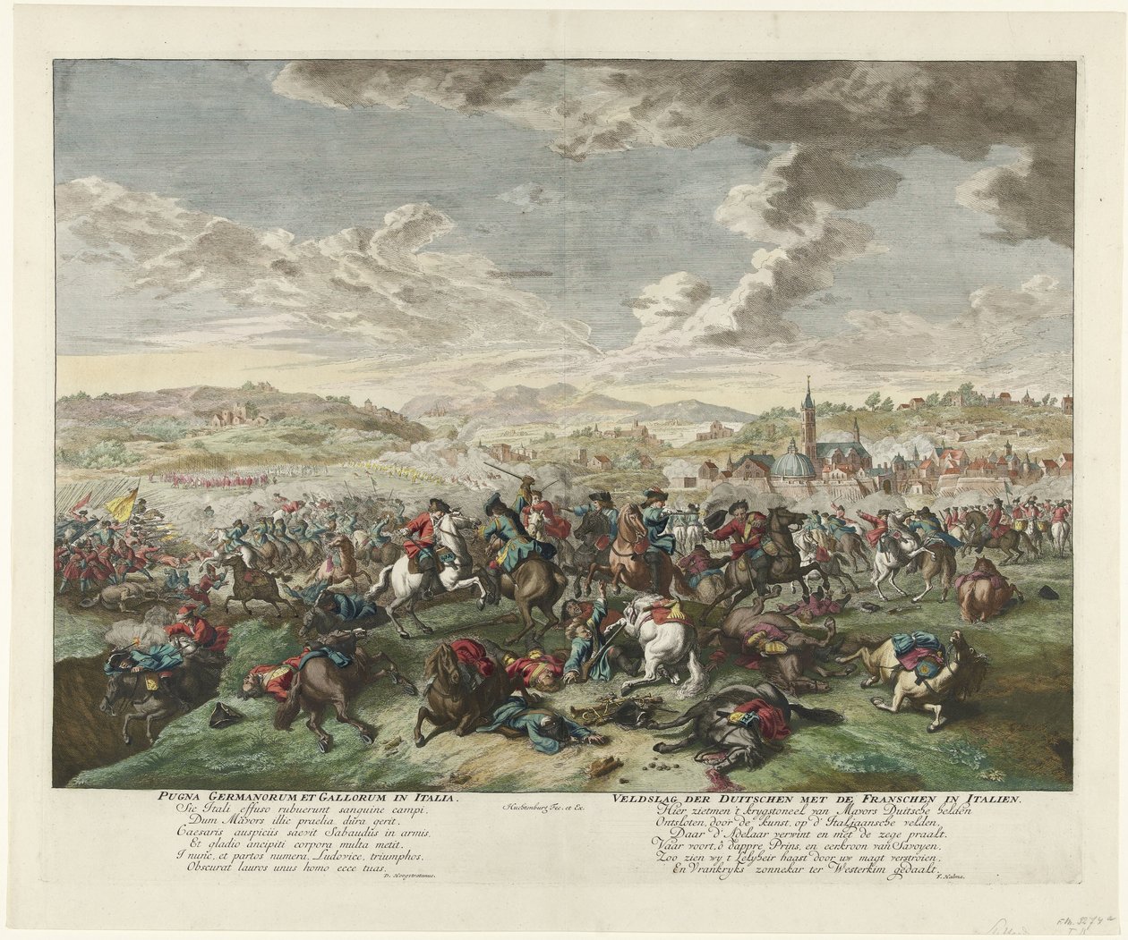 意大利北部的马战，约 1702-1703 年
Pugna Germanorum et Gallorum in Italia / 日耳曼人与法国人在意大利的战斗（标题在实物上） 作者 扬·范·赫腾堡