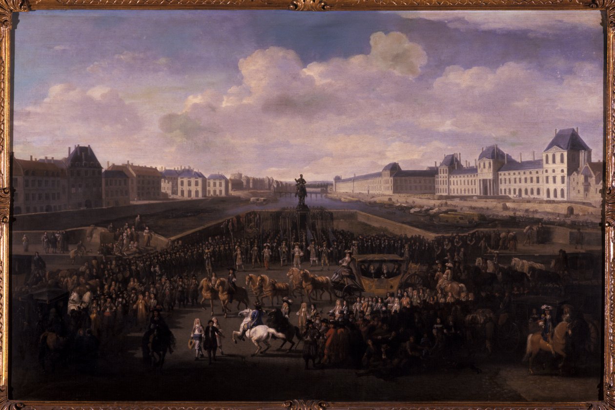 路易十四接近1674年巴黎的Pont Neuf（橡木油） 作者 扬·范·赫赫滕伯格