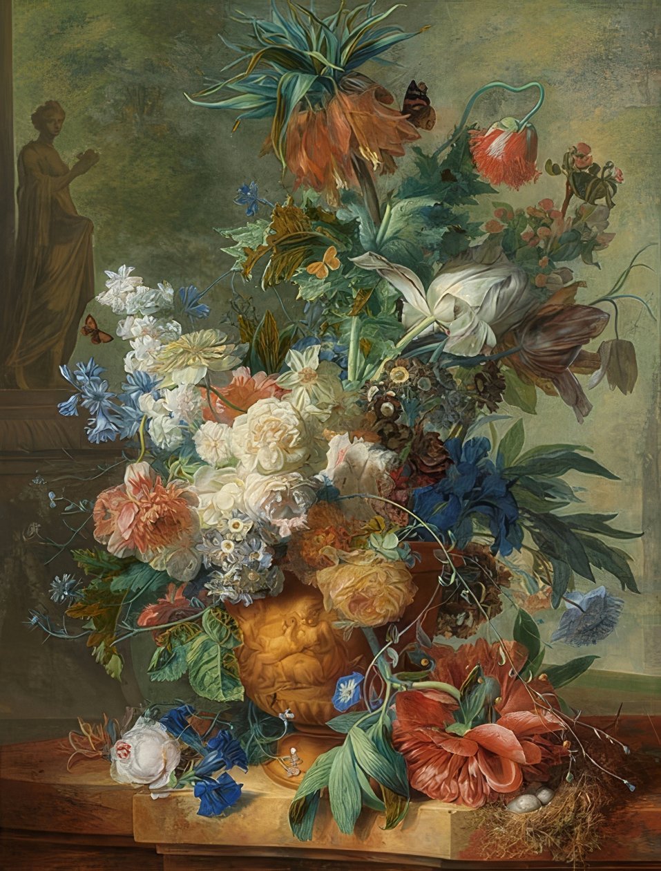 花卉静物。 1723 作者 扬·范·休森（Jan van Huysum）