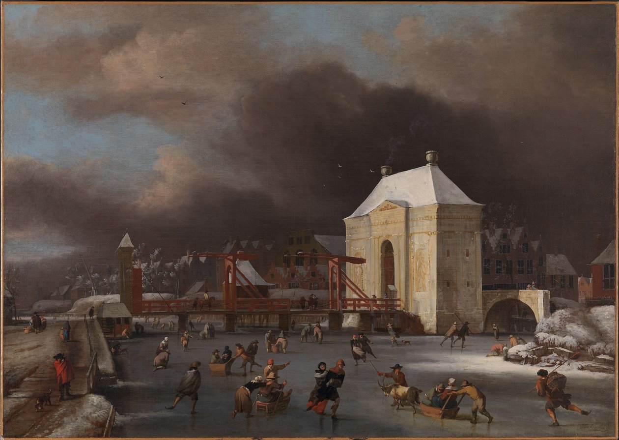 阿姆斯特丹 Heiligewegspoort 景观，c.1660-80（布面油画） 作者 扬·范三世锅炉