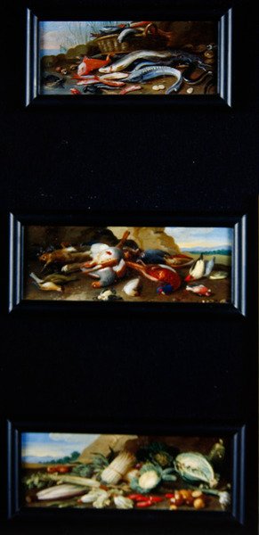 静物画面 - 鱼，比赛，菜 作者 扬·范·凯塞尔（Jan van Kessel）