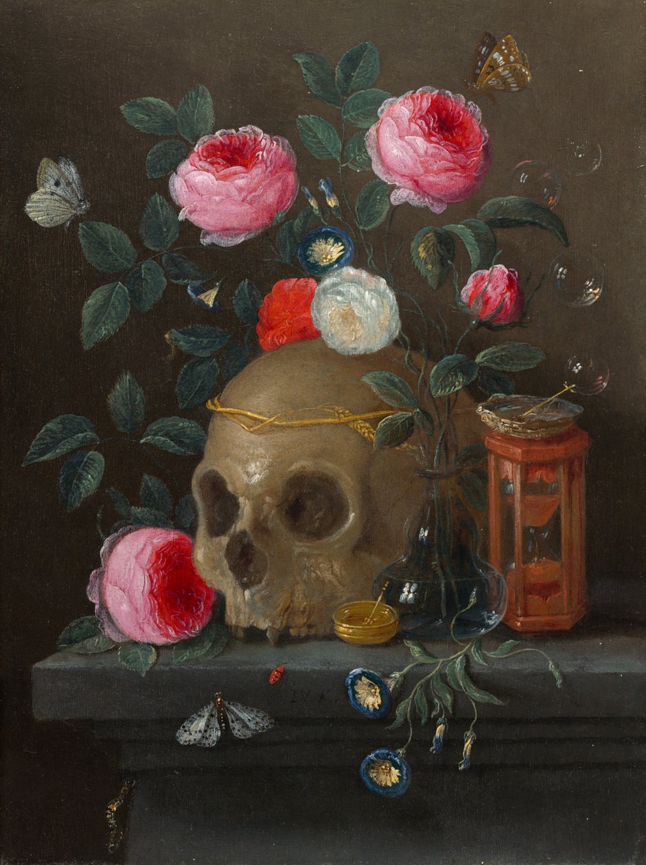 Vanitas静物，约1665-1670。 作者 扬·范·凯塞尔（Jan van Kessel）