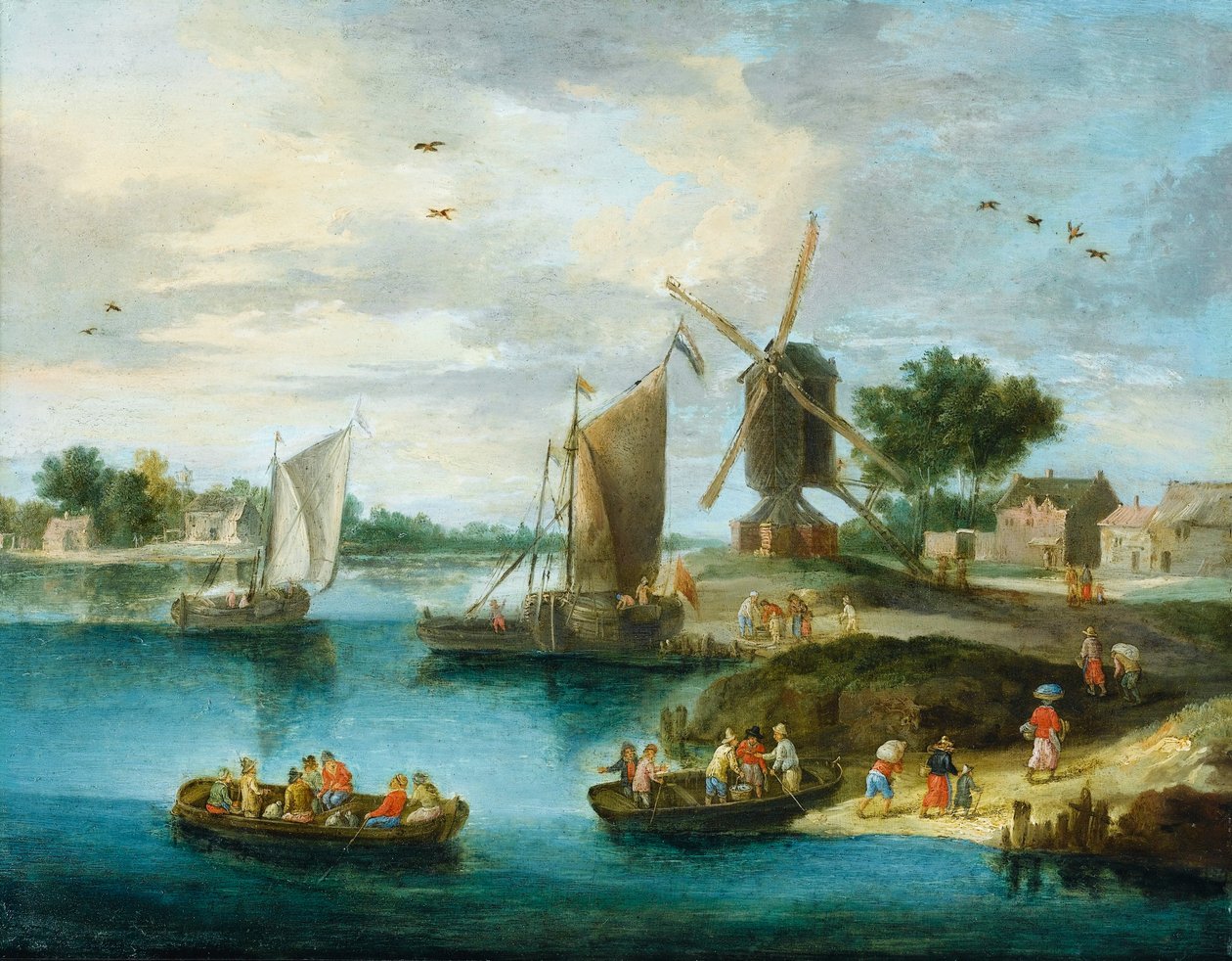 有磨坊的风景 作者 扬·范·凯塞尔（Jan van Kessel）