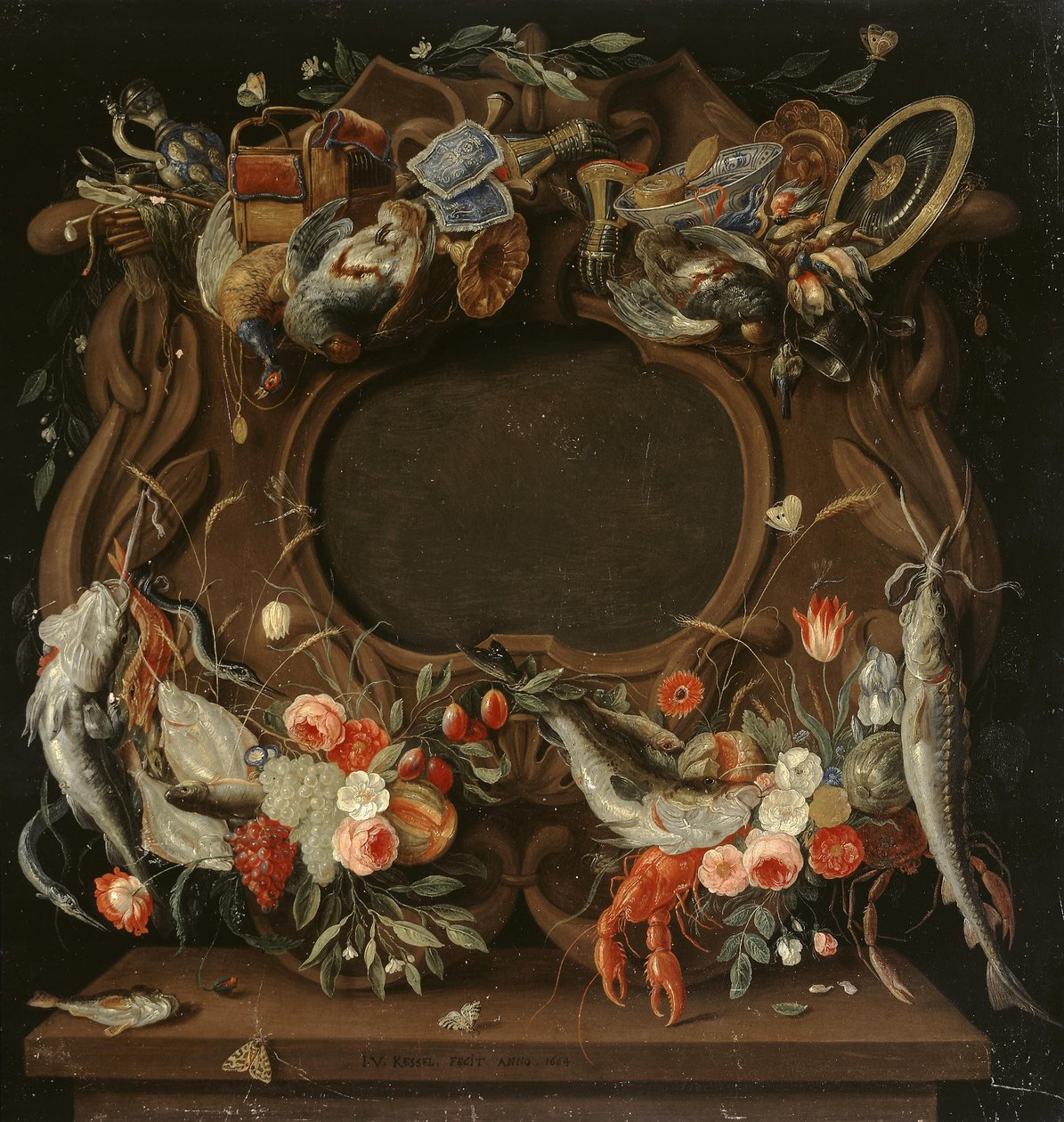 四元素寓意纹章框架 作者 扬·范·凯塞尔（Jan van Kessel）
