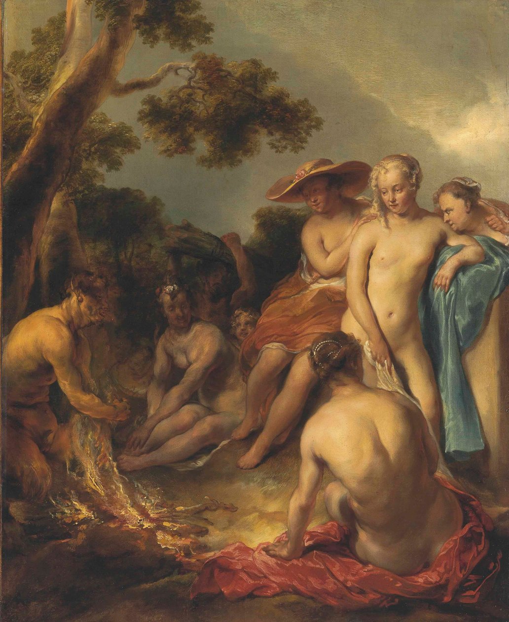 德语: Satyr und Nymphen (das Bad der Diana) 《仙女和萨提尔》（Nymphs and a Satyr 作者 扬·范·诺德