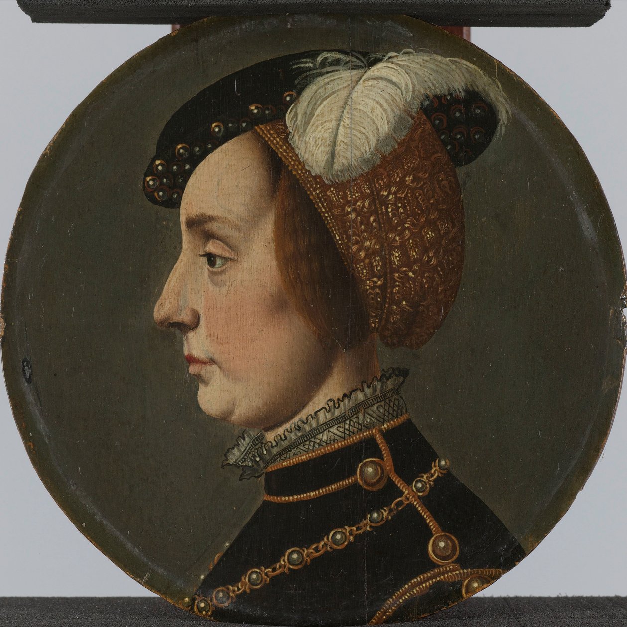 奥兰治亲王勒内·德·夏隆的配偶洛林的安娜的肖像 作者 Jan van Scorel（可能复制后）