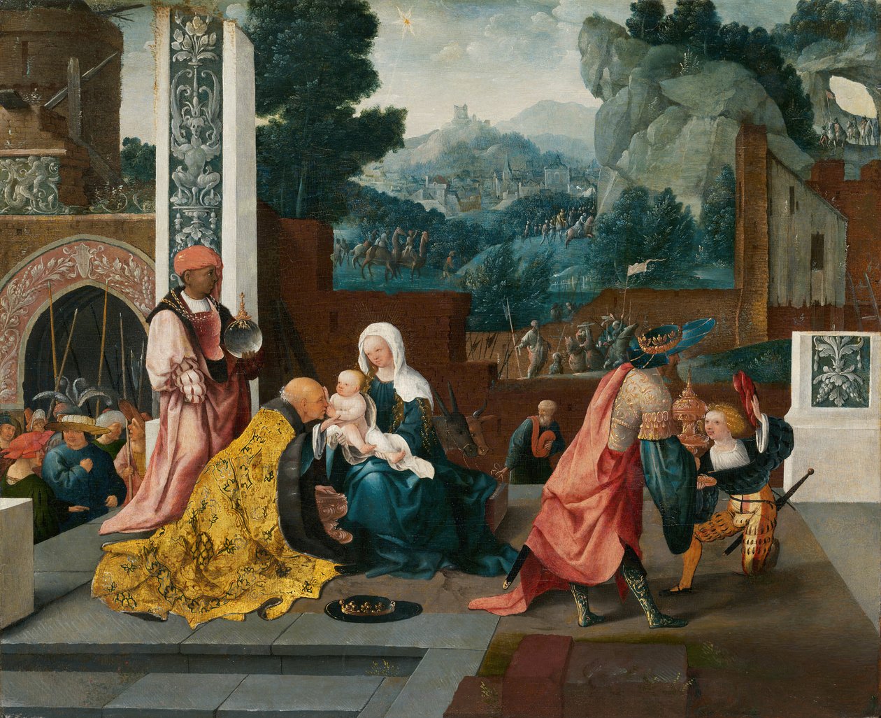 麦琪的崇拜，约1519年。 作者 扬·范·斯柯（Jan van Scorel）
