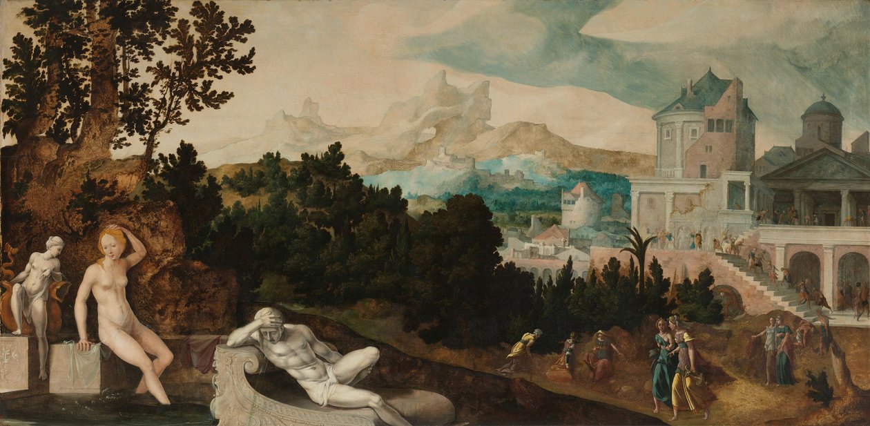 景观与芭丝谢芭，c。 1540年至1545年 作者 扬·范·斯柯（Jan van Scorel）