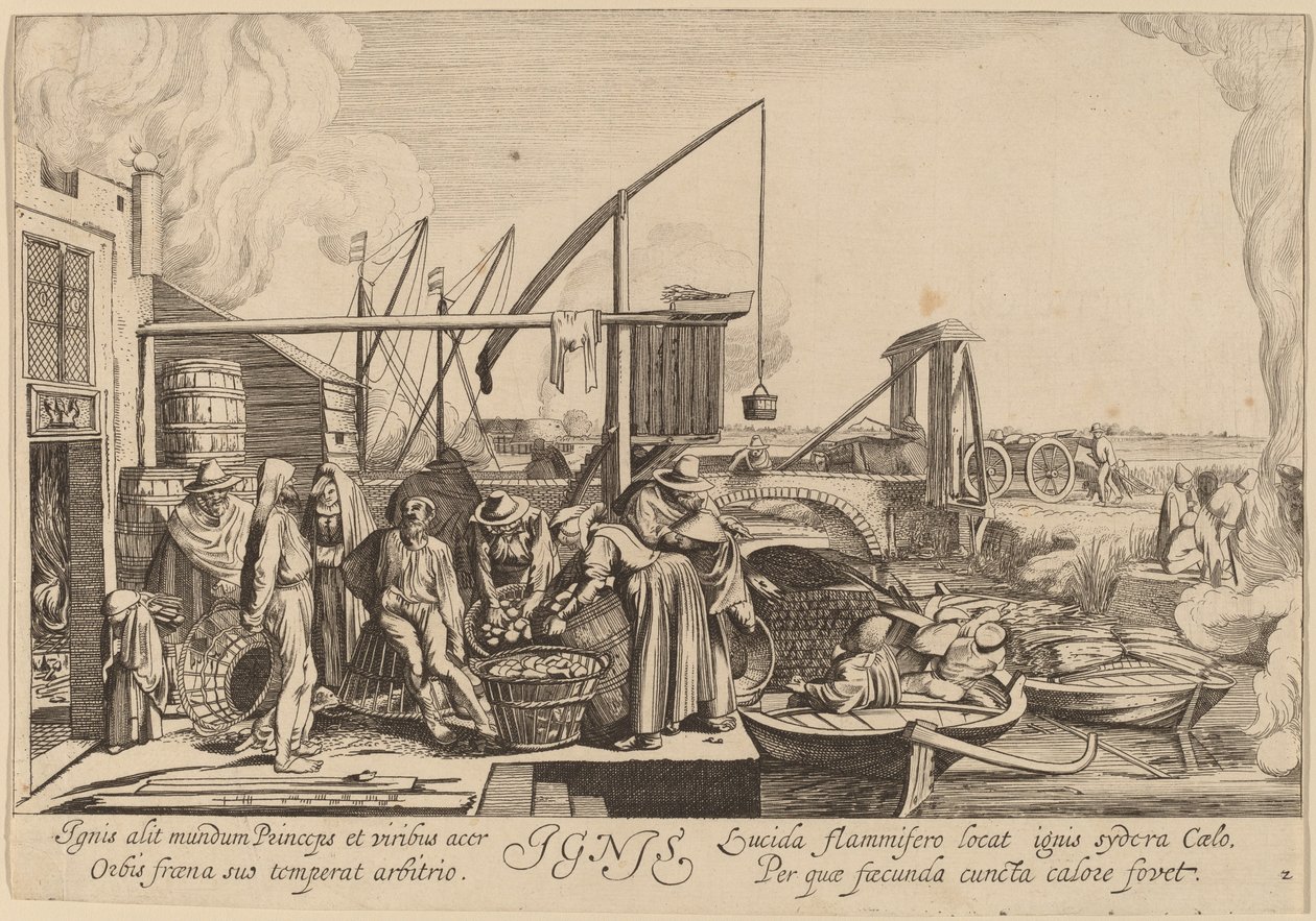 火灾 作者 在 Willem Buytewech 之后的 Jan van de Velde II