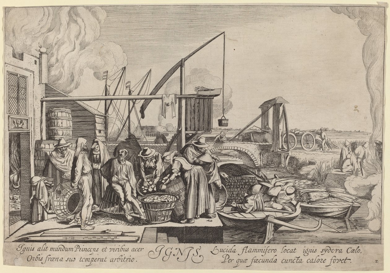 Ignis (火) 作者 Jan van de Velde II，在 Willem Buytewech 之后