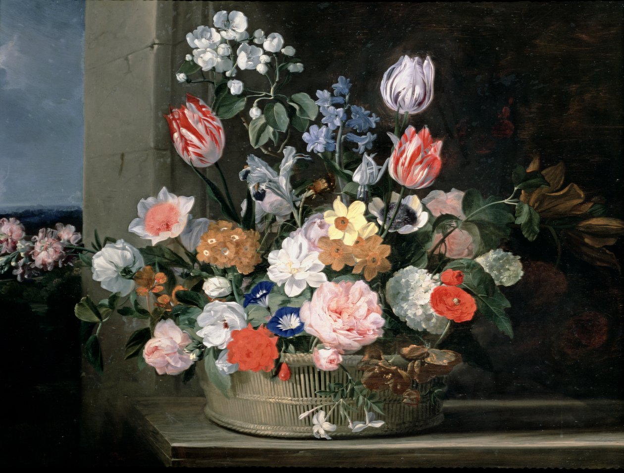 篮子里的花，1650-56 作者 扬·范·登·赫克