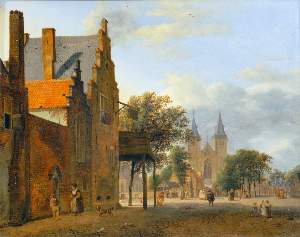 Place et eglise Saint-Victor à Xanten - 香滕的圣维克多广场和教堂 ... 作者 扬·范德 (Jan van der) 海登 (Heyden)