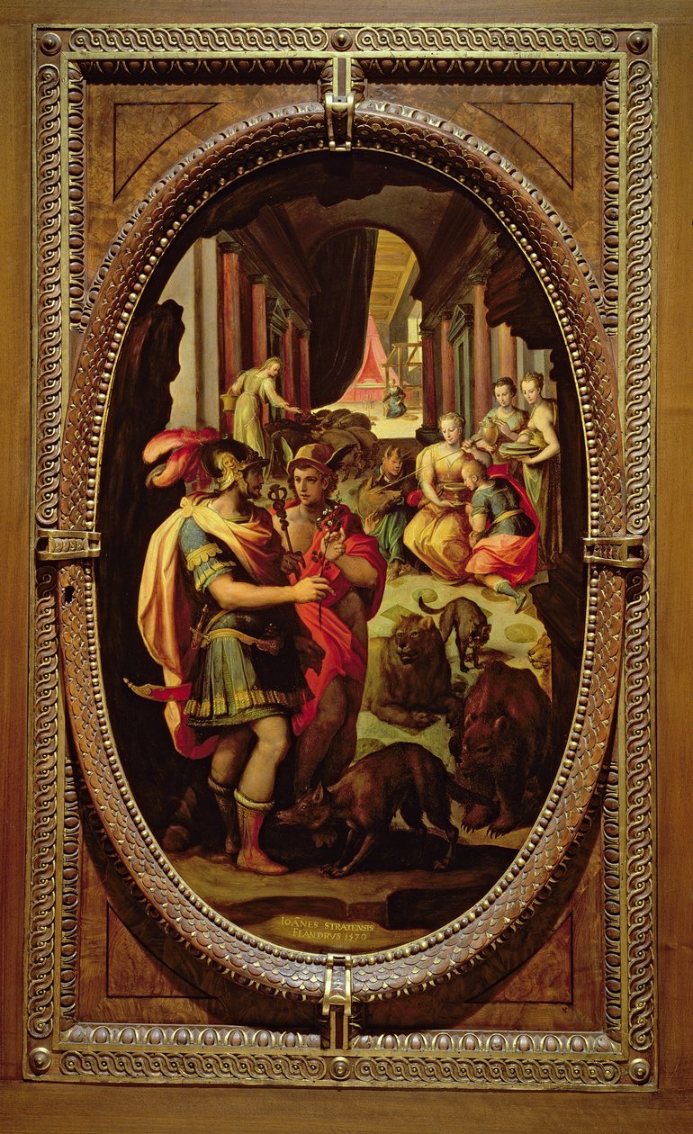 Ulysses，Mercury和Circe，1570（石油上的石油） 作者 扬·范德·斯特雷特
