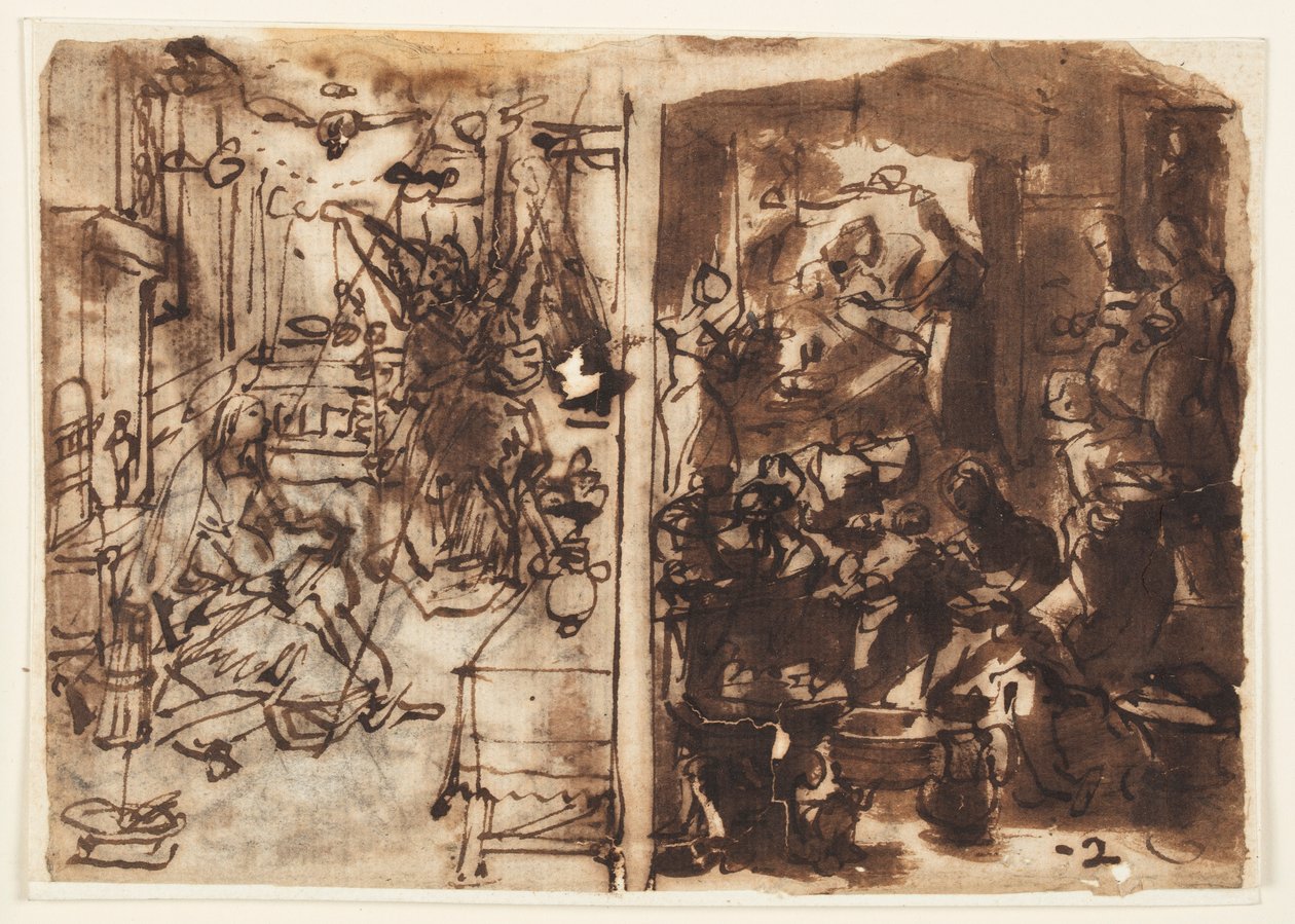 圣母领报（左）；圣母诞生（右） 作者 扬·范德斯特雷特（Jan van der Straet），又名斯特拉达努斯
