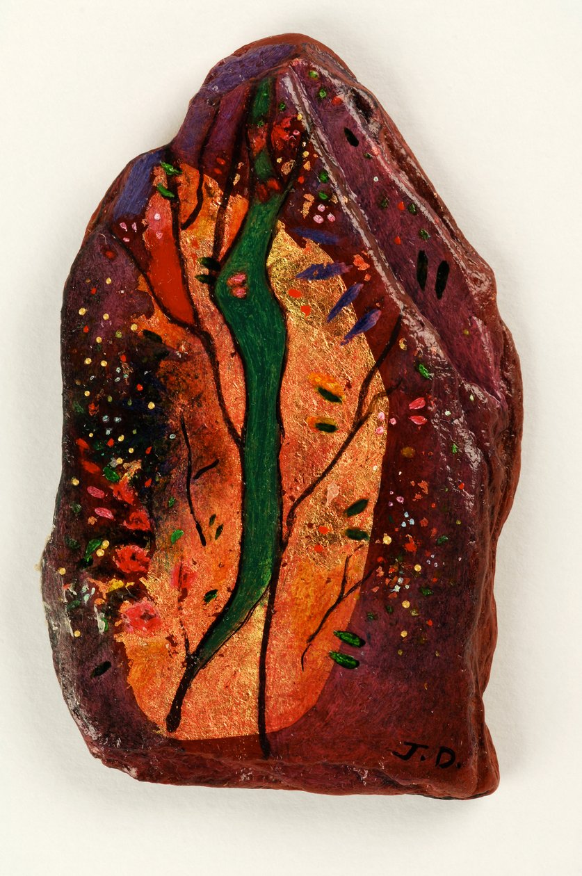 翡翠树，2006年（石板上的油） 作者 简·迪肯