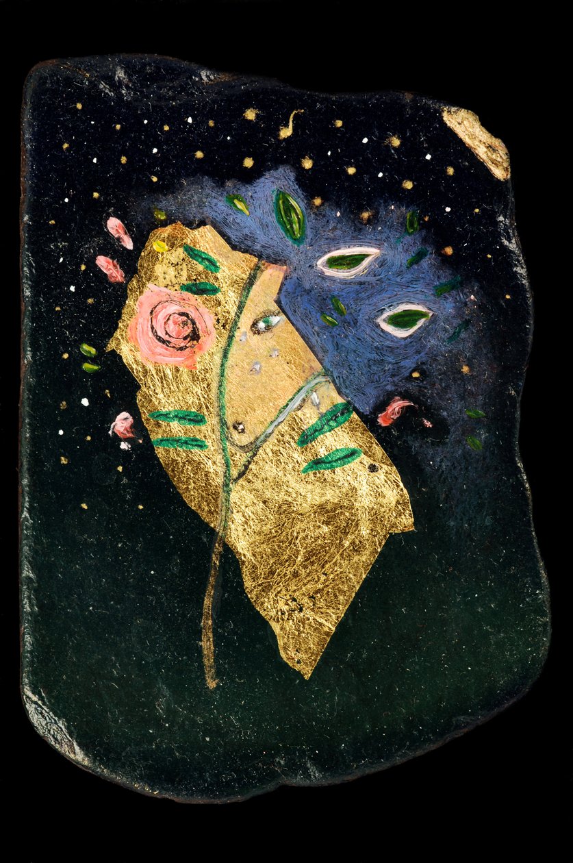 玫瑰树，2006年（石板上的油） 作者 简·迪肯