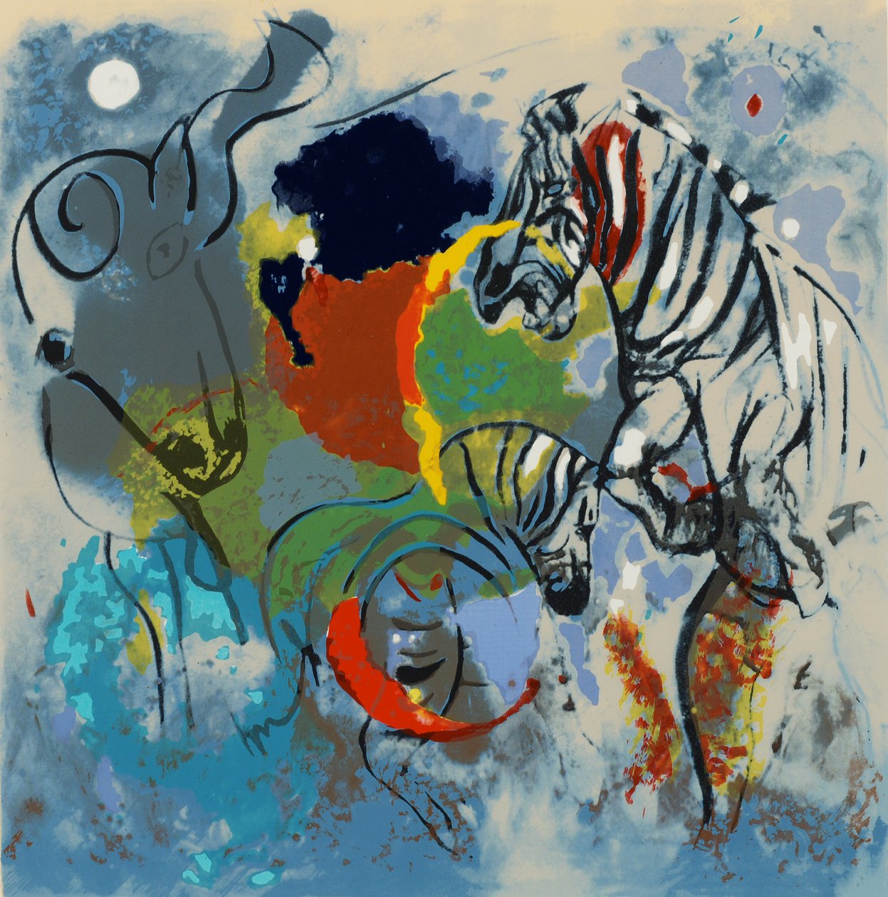 Zebras，1988（丝网印刷） 作者 简·迪肯