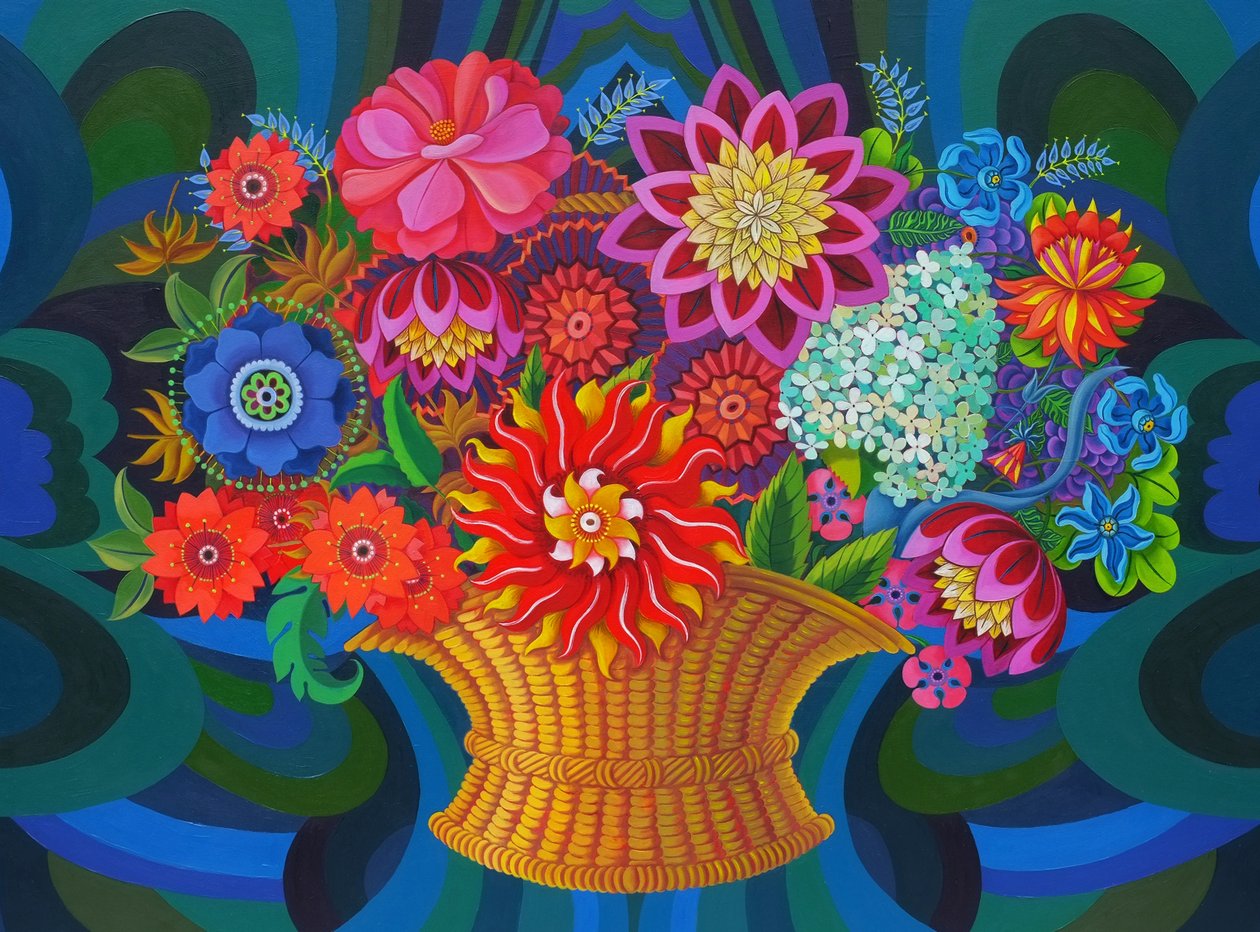 2013年，一篮子更多的花朵， 作者 简·塔特斯菲尔德