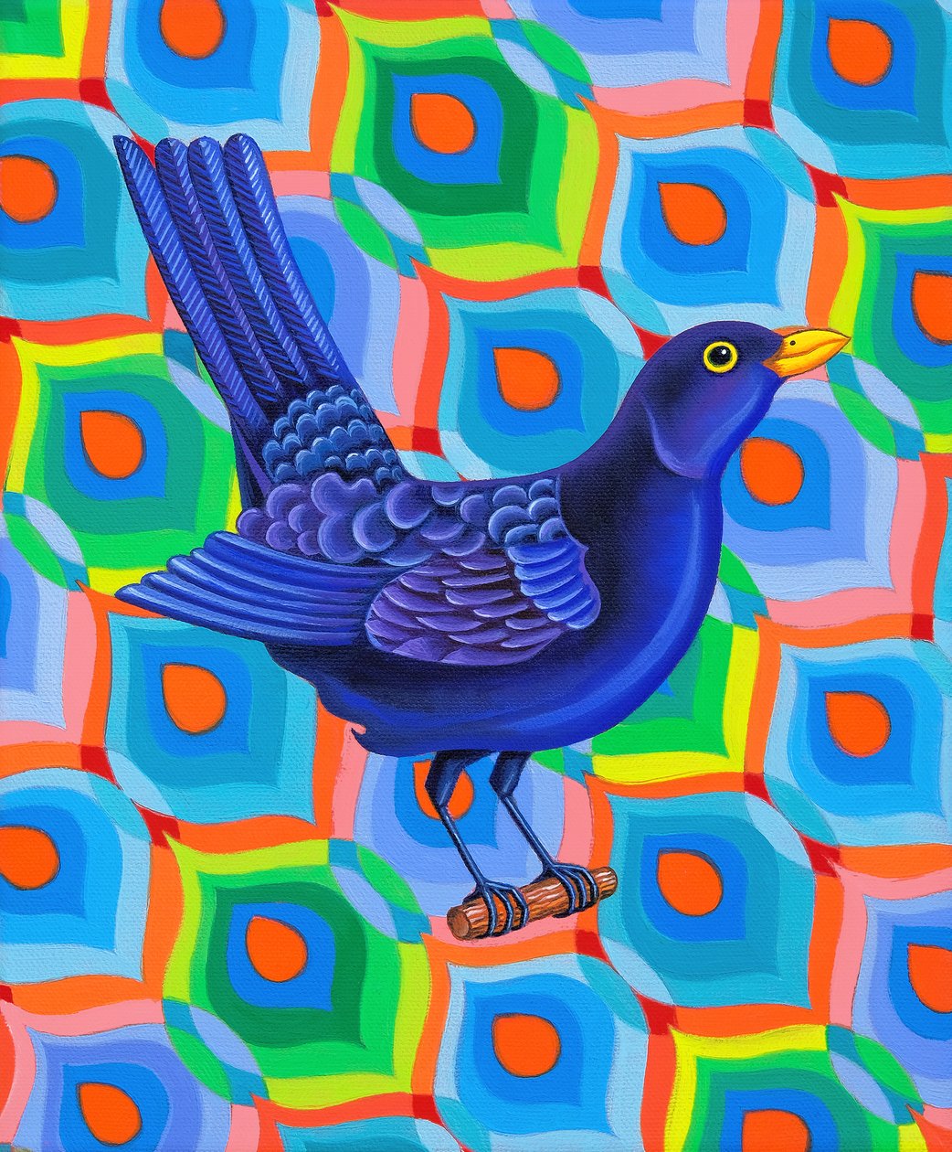 黑鸟，2023（布面油画） 作者 简·塔特斯菲尔德